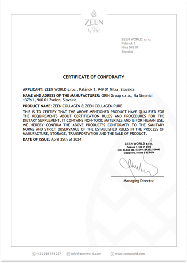 Certificate of Conformity